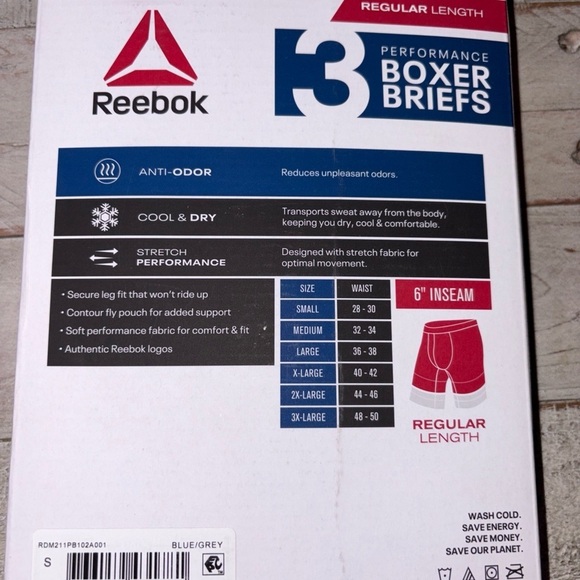 Reebok Men's Pro Series Performance Boxer Briefs 6" Inseam, Size Small - Picture 9 of 14